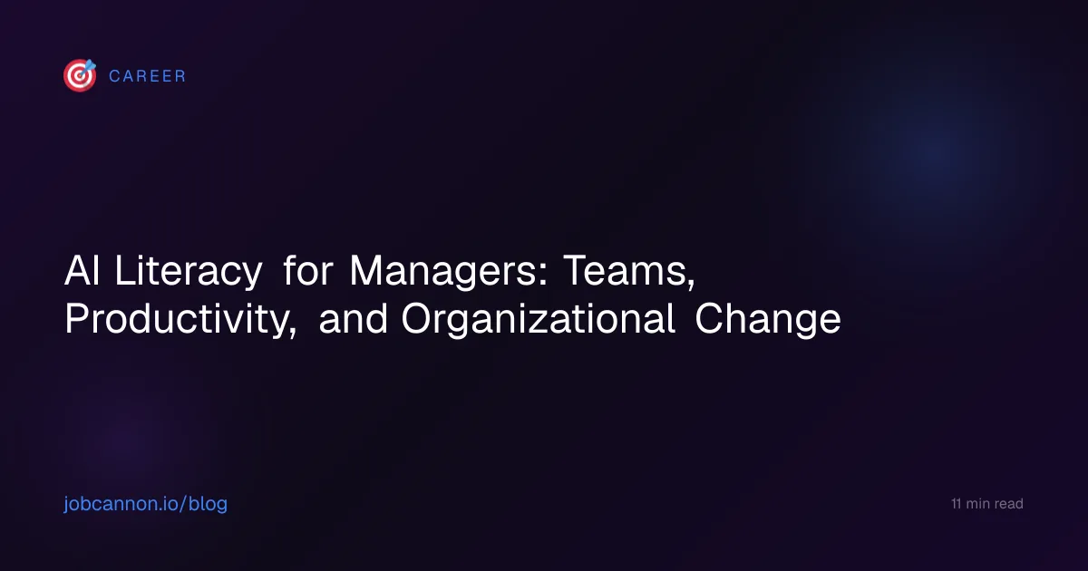 AI Literacy for Managers: Teams, Productivity, and Organizational Change