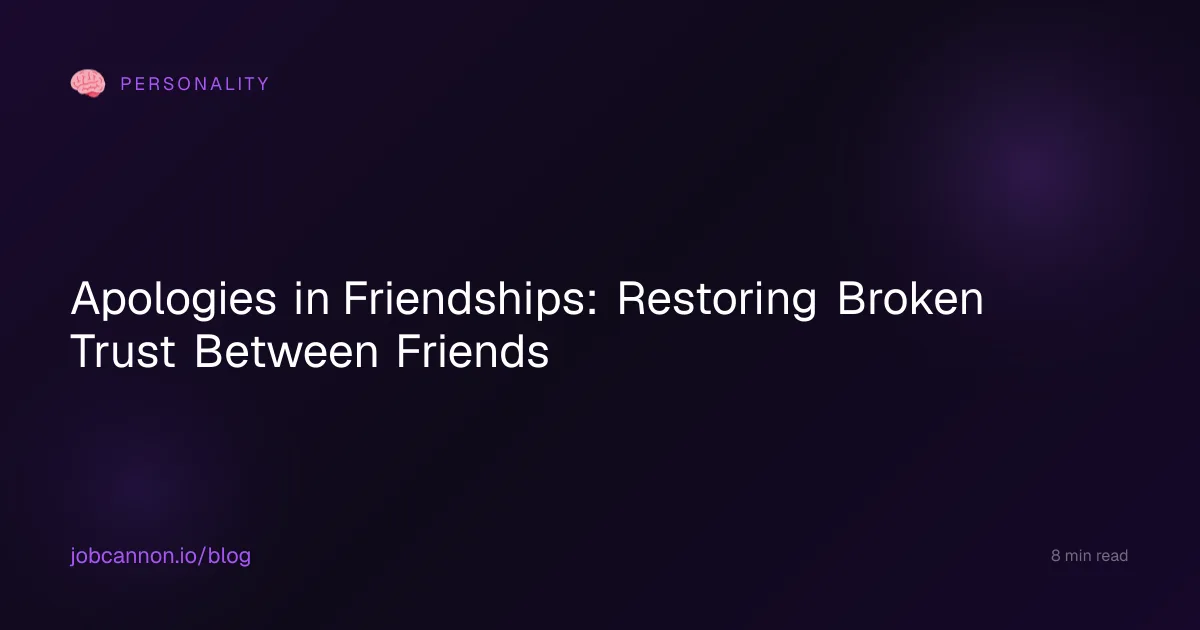 Apologies in Friendships: Restoring Broken Trust Between Friends