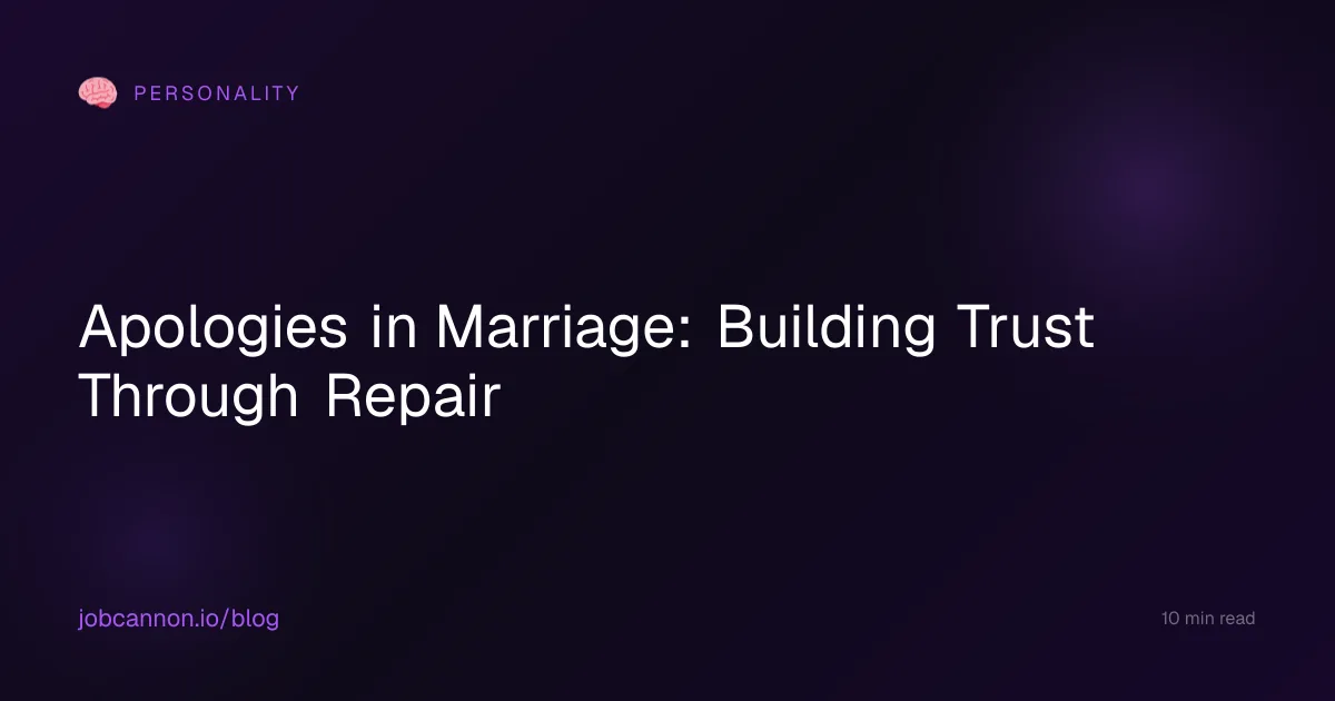 Apologies in Marriage: Building Trust Through Repair