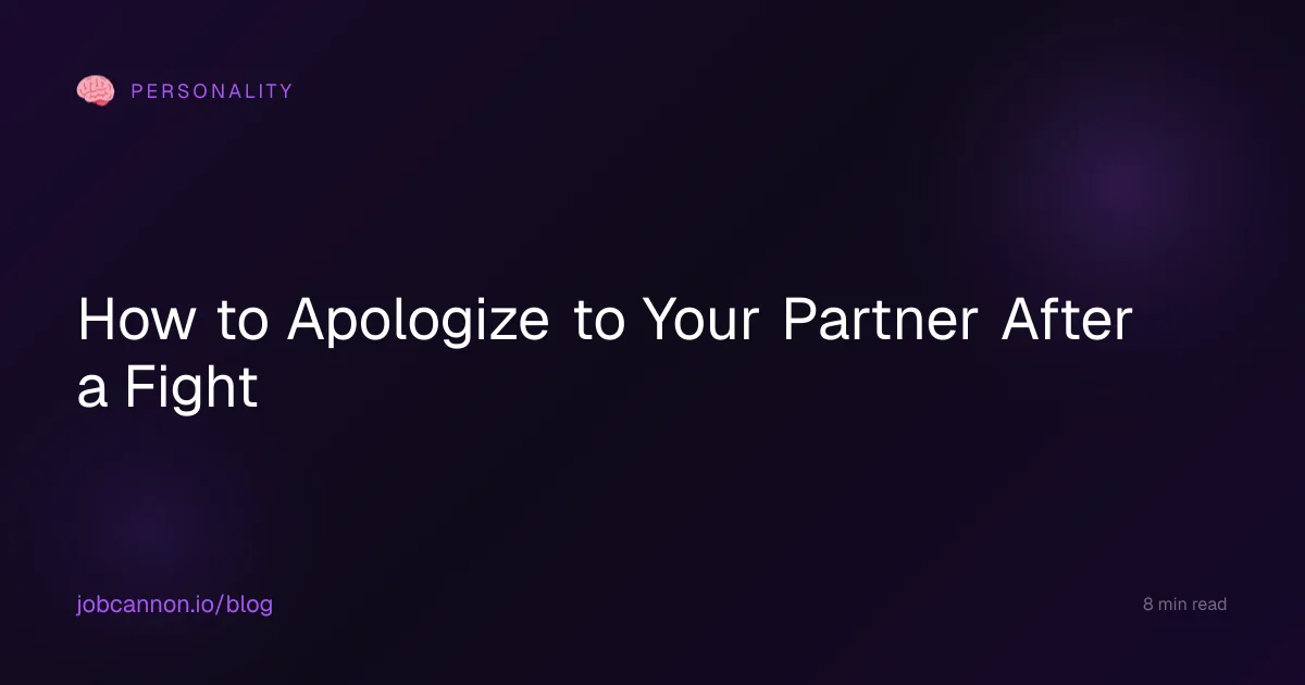 How to Apologize to Your Partner After a Fight
