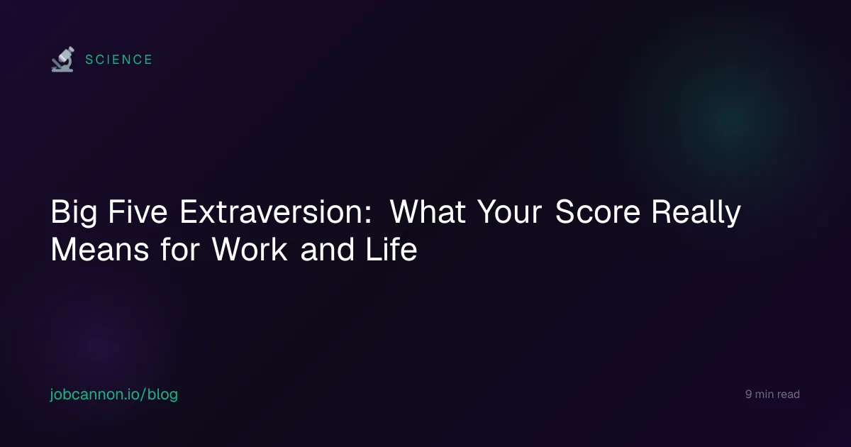 Big Five Extraversion: What Your Score Really Means for Work and Life