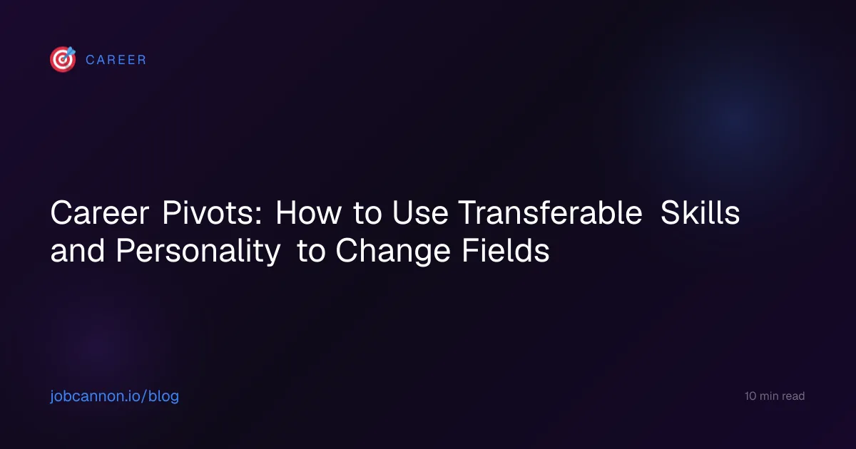 Career Pivots: How to Use Transferable Skills and Personality to Change Fields