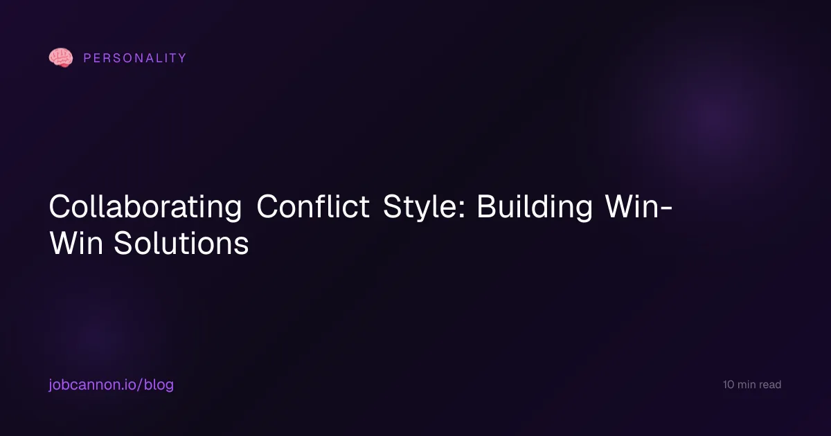 Collaborating Conflict Style: Building Win-Win Solutions