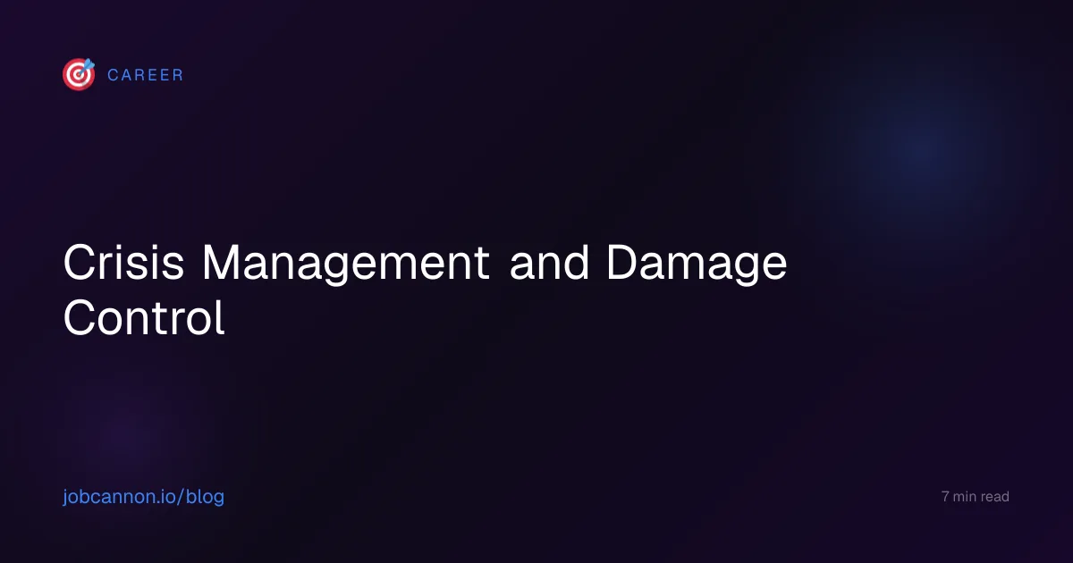 Crisis Management and Damage Control