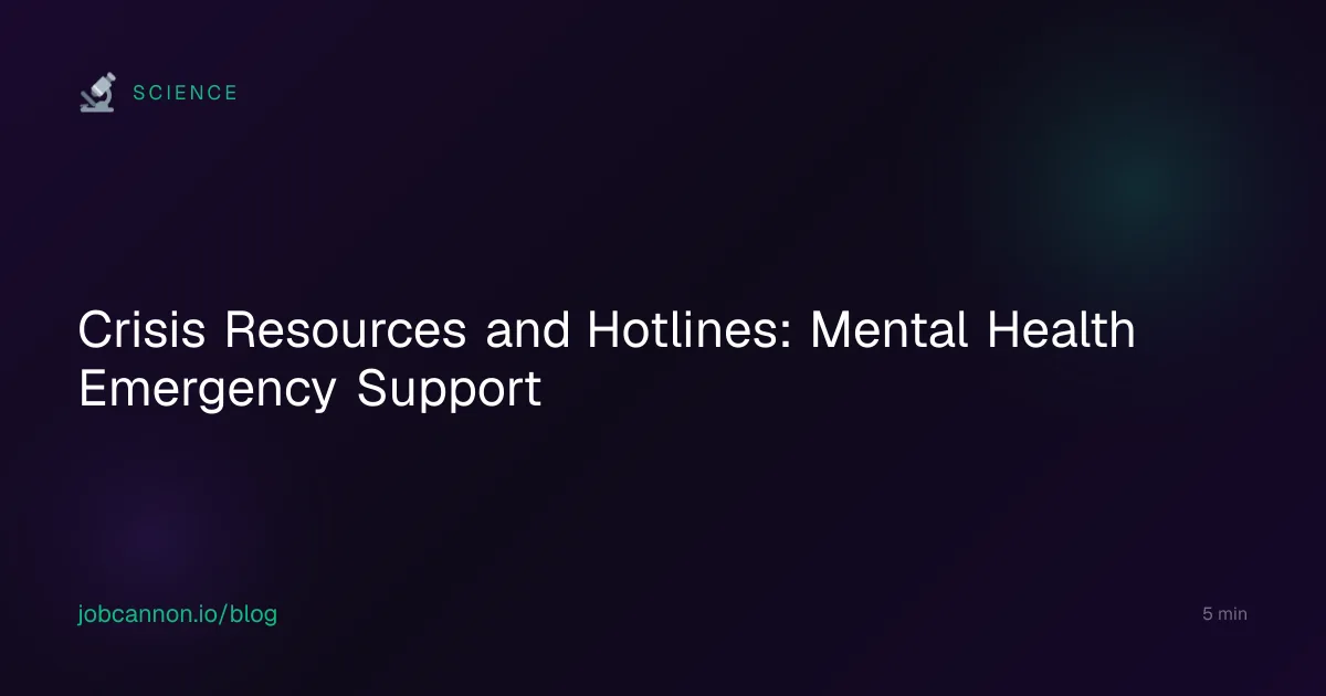 Crisis Resources and Hotlines: Mental Health Emergency Support
