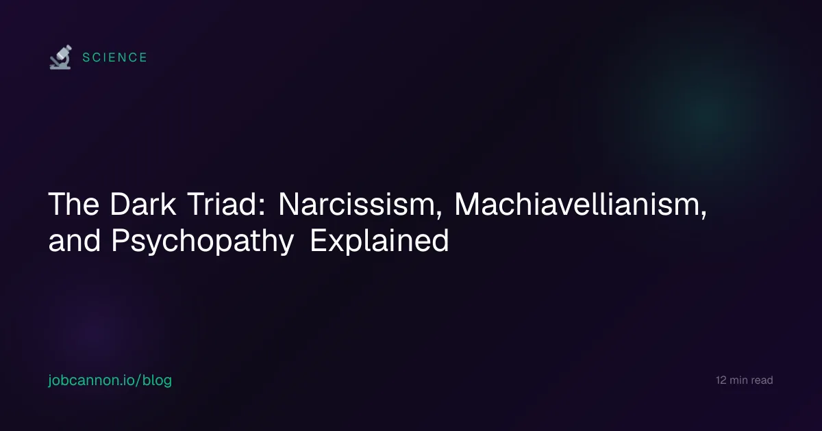The Dark Triad: Narcissism, Machiavellianism, and Psychopathy Explained