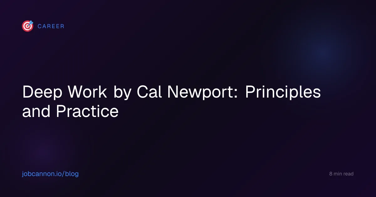 Deep Work by Cal Newport: Principles and Practice
