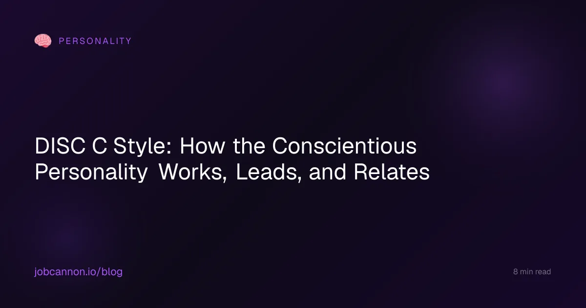 DISC C Style: How the Conscientious Personality Works, Leads, and Relates