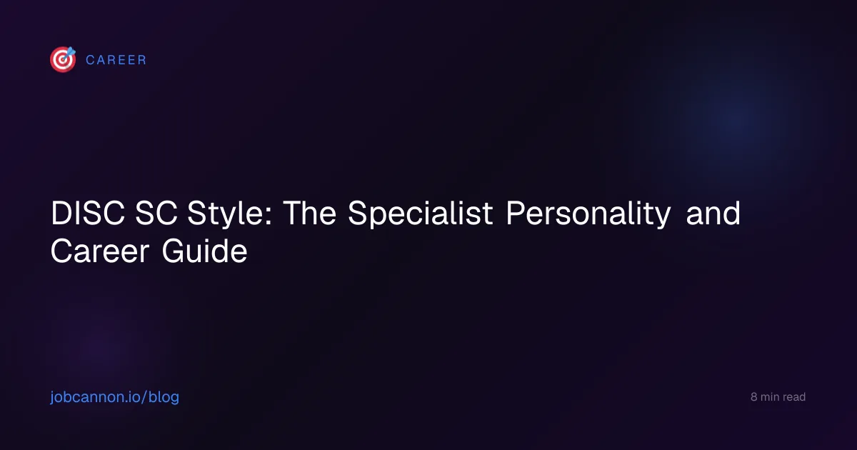 DISC SC Style: The Specialist Personality and Career Guide