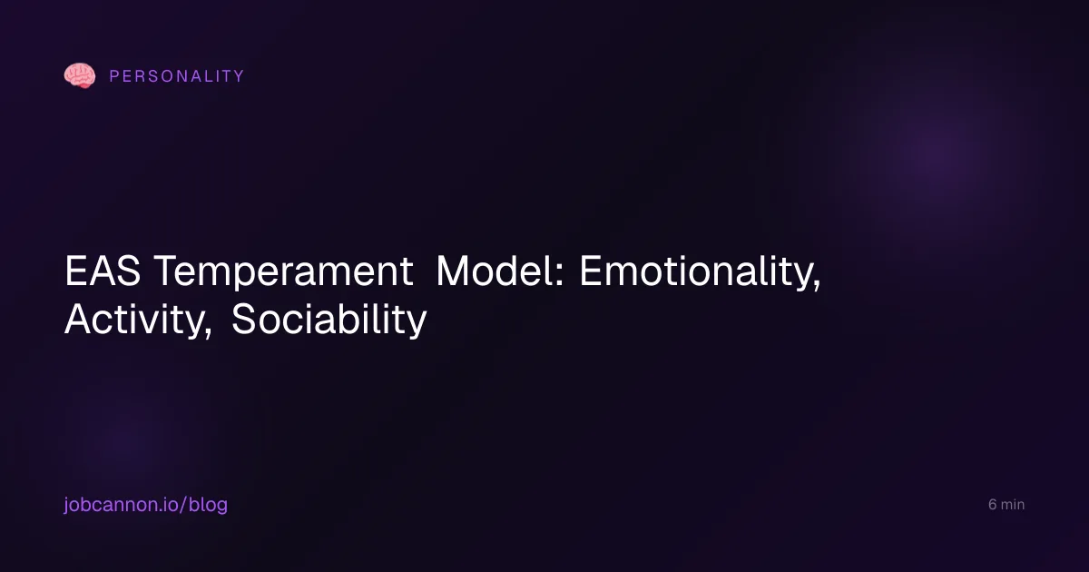 EAS Temperament Model: Emotionality, Activity, Sociability