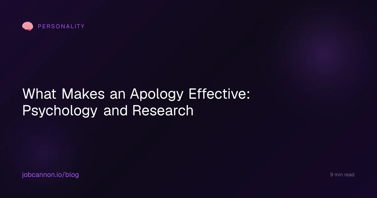 What Makes an Apology Effective: Psychology and Research