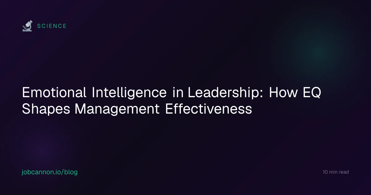 Emotional Intelligence in Leadership: How EQ Shapes Management Effectiveness