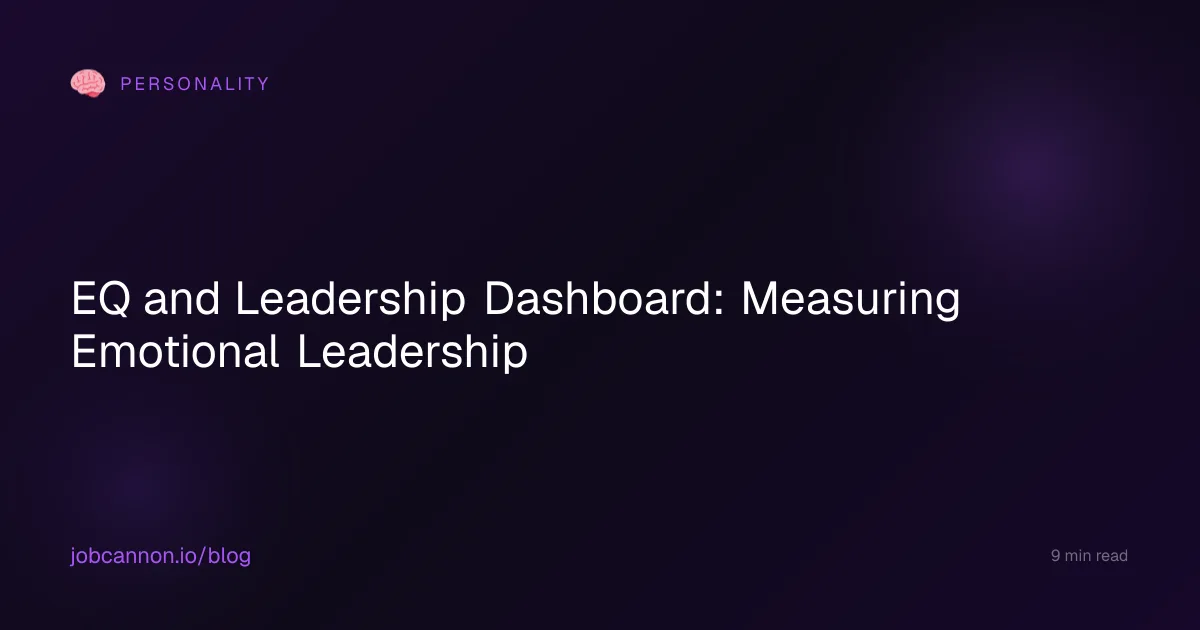 EQ and Leadership Dashboard: Measuring Emotional Leadership