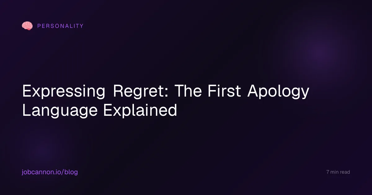 Expressing Regret: The First Apology Language Explained