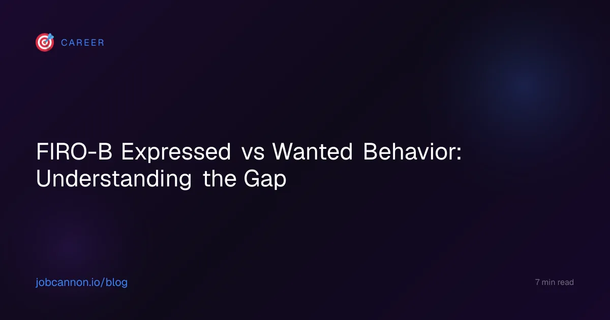 FIRO-B Expressed vs Wanted Behavior: Understanding the Gap