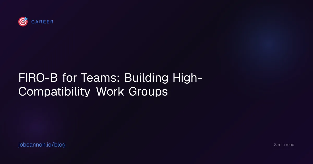 FIRO-B for Teams: Building High-Compatibility Work Groups