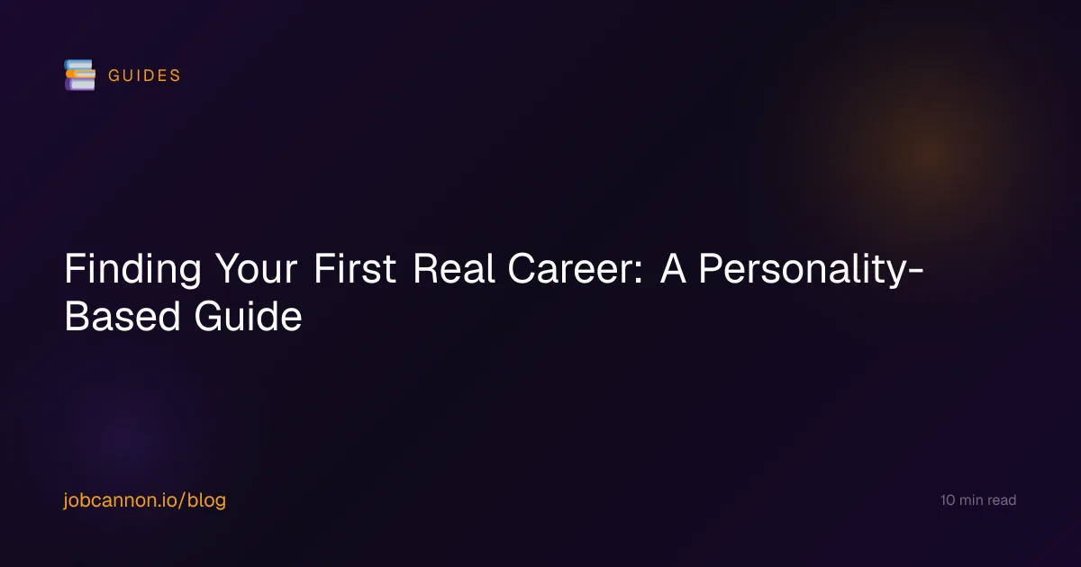 Finding Your First Real Career: A Personality-Based Guide