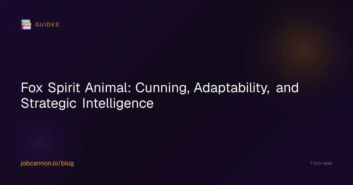 Fox Spirit Animal: Cunning, Adaptability, and Strategic Intelligence