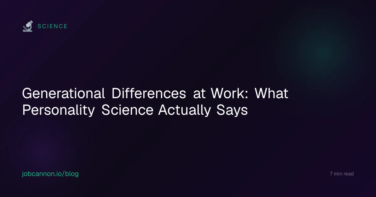 Generational Differences at Work: What Personality Science Actually Says