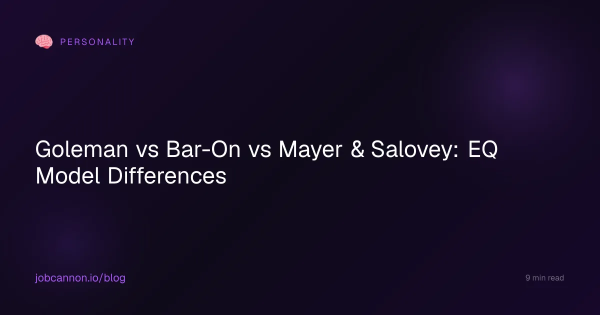 Goleman vs Bar-On vs Mayer & Salovey: EQ Model Differences