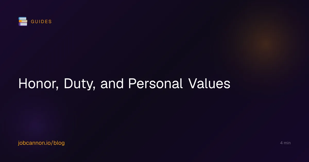 Honor, Duty, and Personal Values