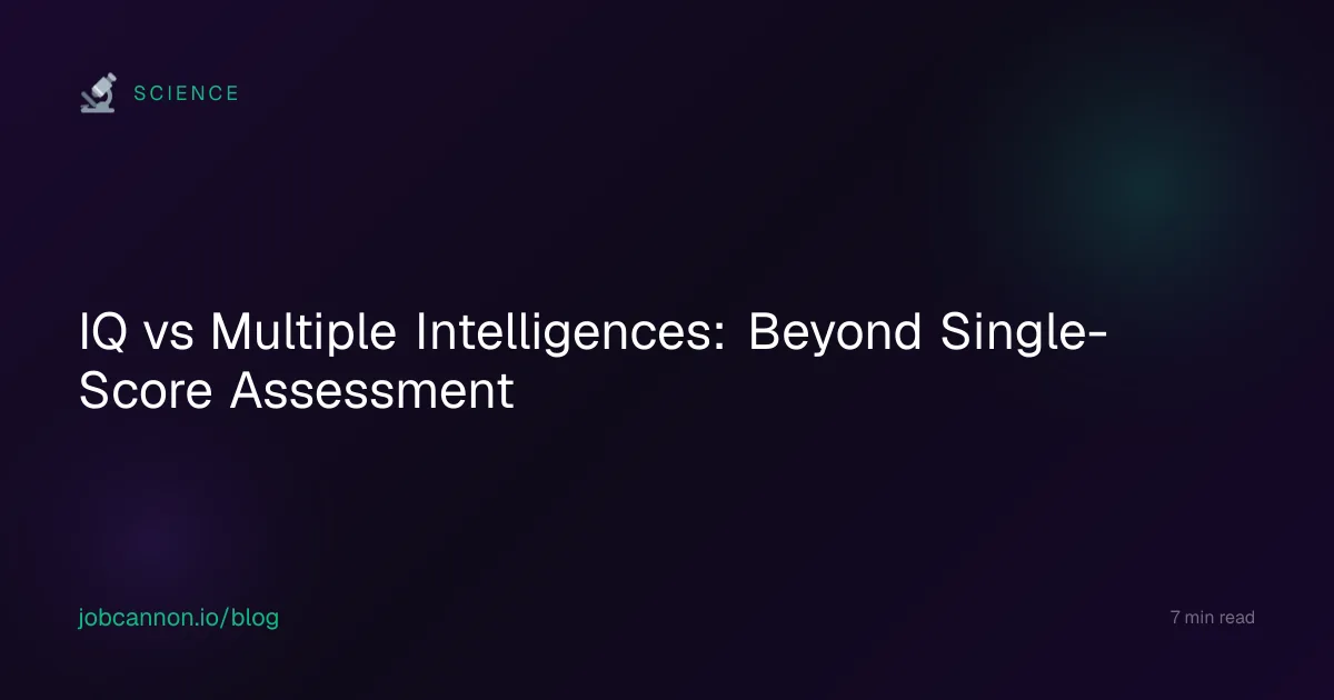 IQ vs Multiple Intelligences: Beyond Single-Score Assessment