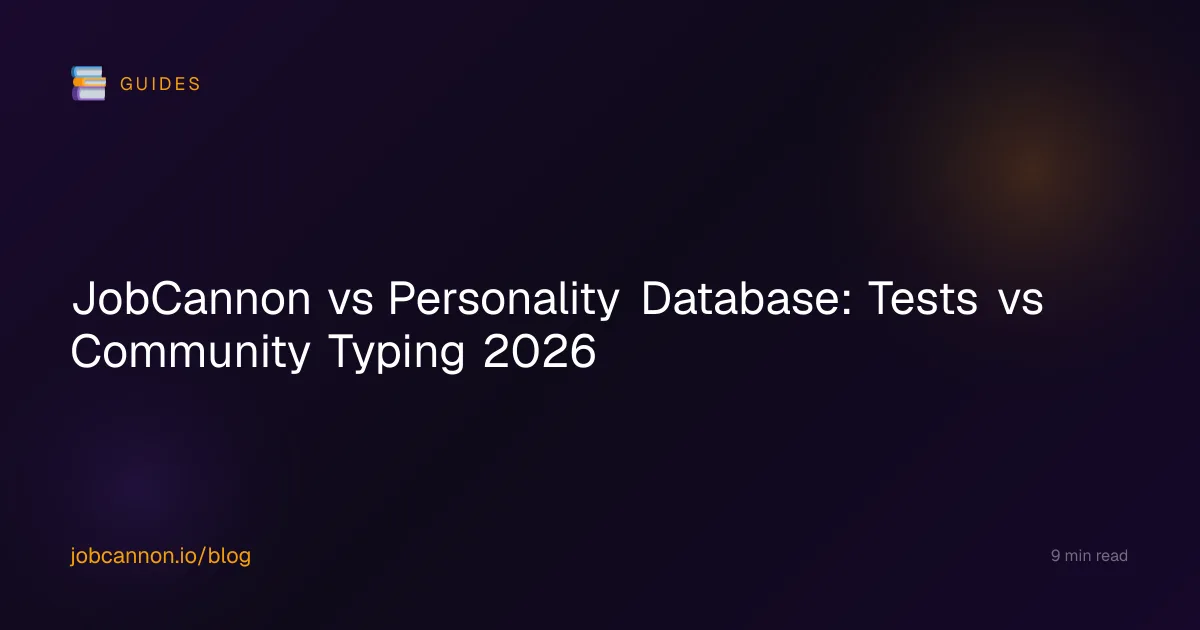 JobCannon vs Personality Database: Tests vs Community Typing 2026