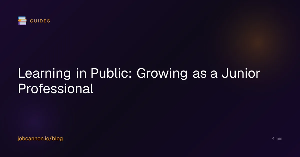 Learning in Public: Growing as a Junior Professional