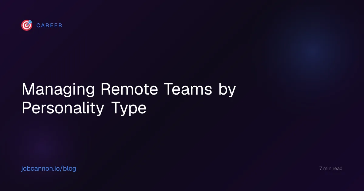 Managing Remote Teams by Personality Type