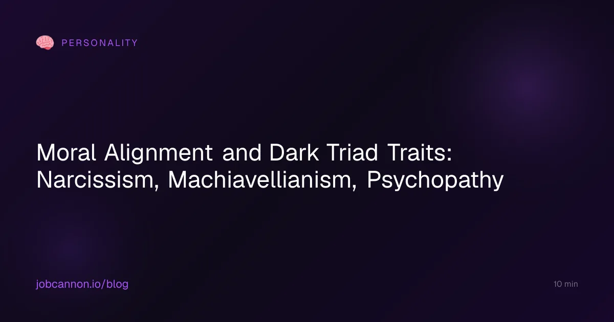 Moral Alignment and Dark Triad Traits: Narcissism, Machiavellianism, Psychopathy