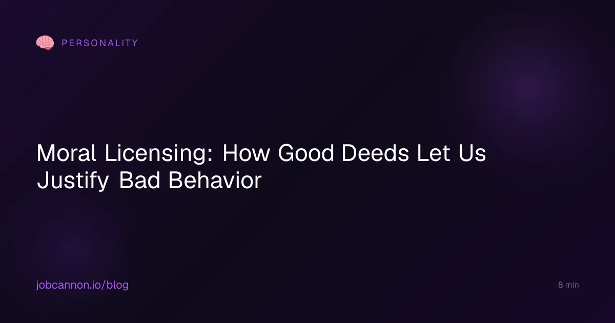 Moral Licensing: How Good Deeds Let Us Justify Bad Behavior