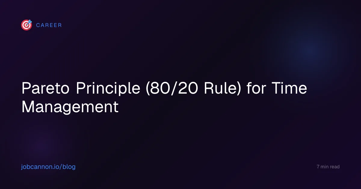 Pareto Principle (80/20 Rule) for Time Management