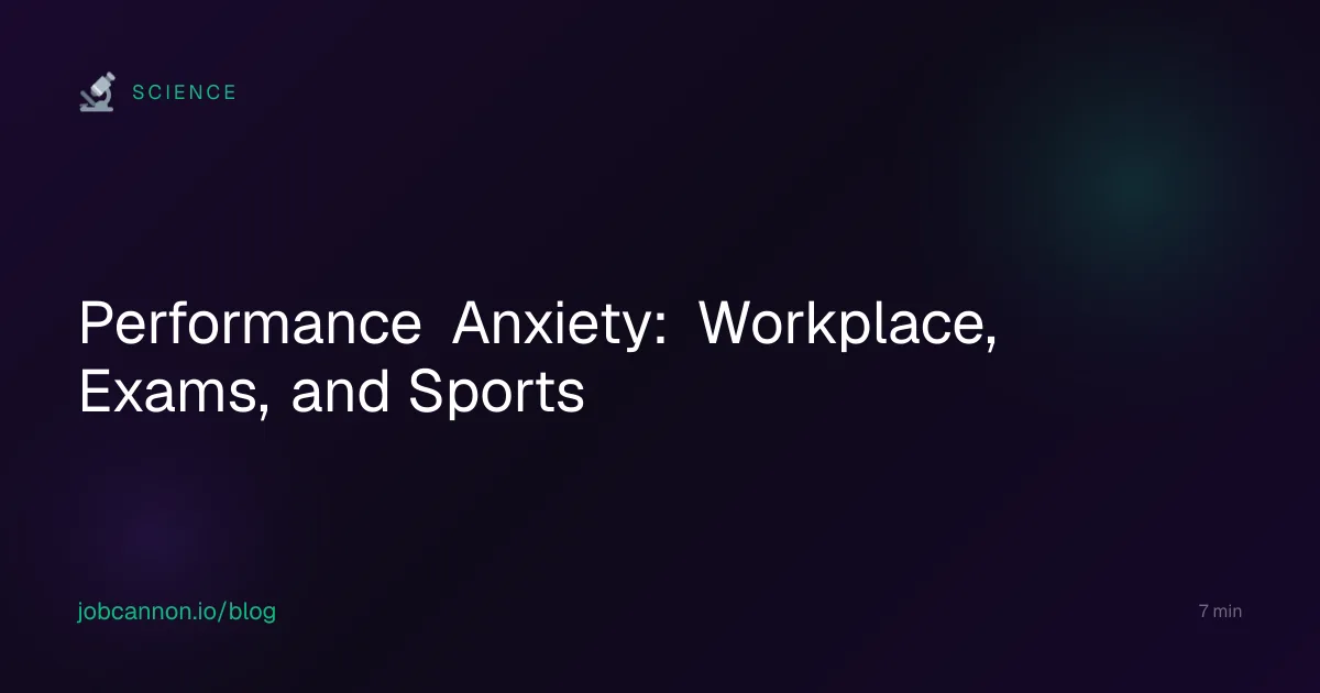Performance Anxiety: Workplace, Exams, and Sports