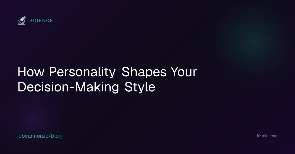How Personality Shapes Your Decision-Making Style