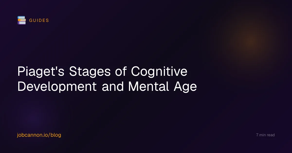 Piaget's Stages of Cognitive Development and Mental Age