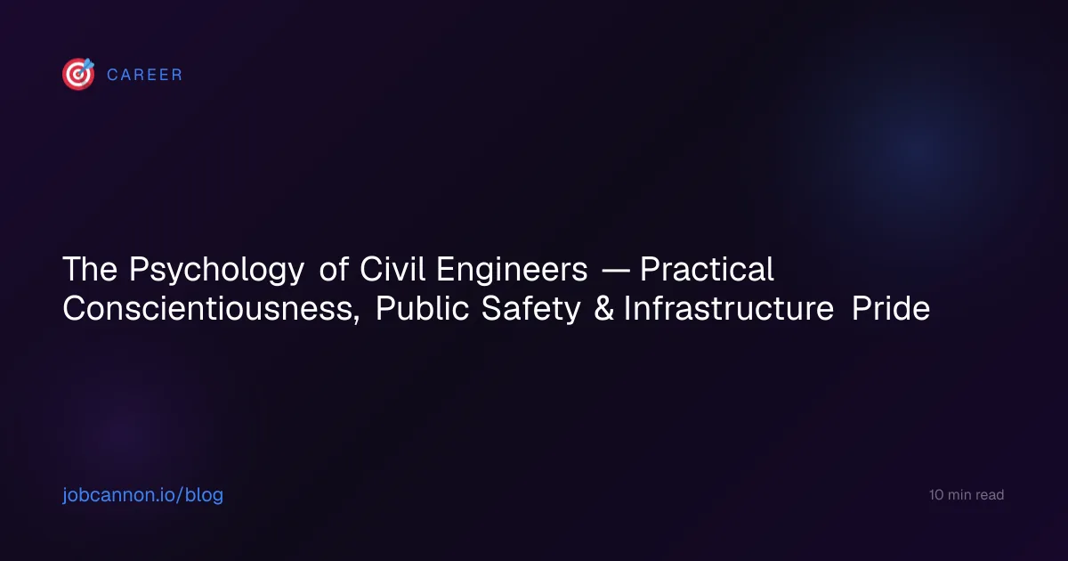 The Psychology of Civil Engineers — Practical Conscientiousness, Public Safety & Infrastructure Pride
