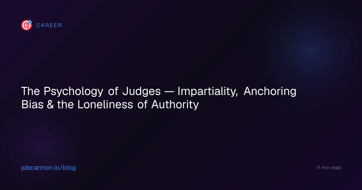 The Psychology of Judges — Impartiality, Anchoring Bias & the Loneliness of Authority