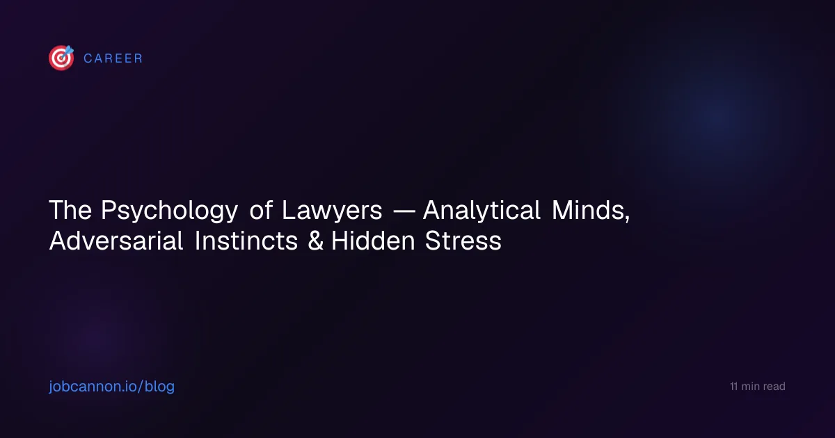 The Psychology of Lawyers — Analytical Minds, Adversarial Instincts & Hidden Stress
