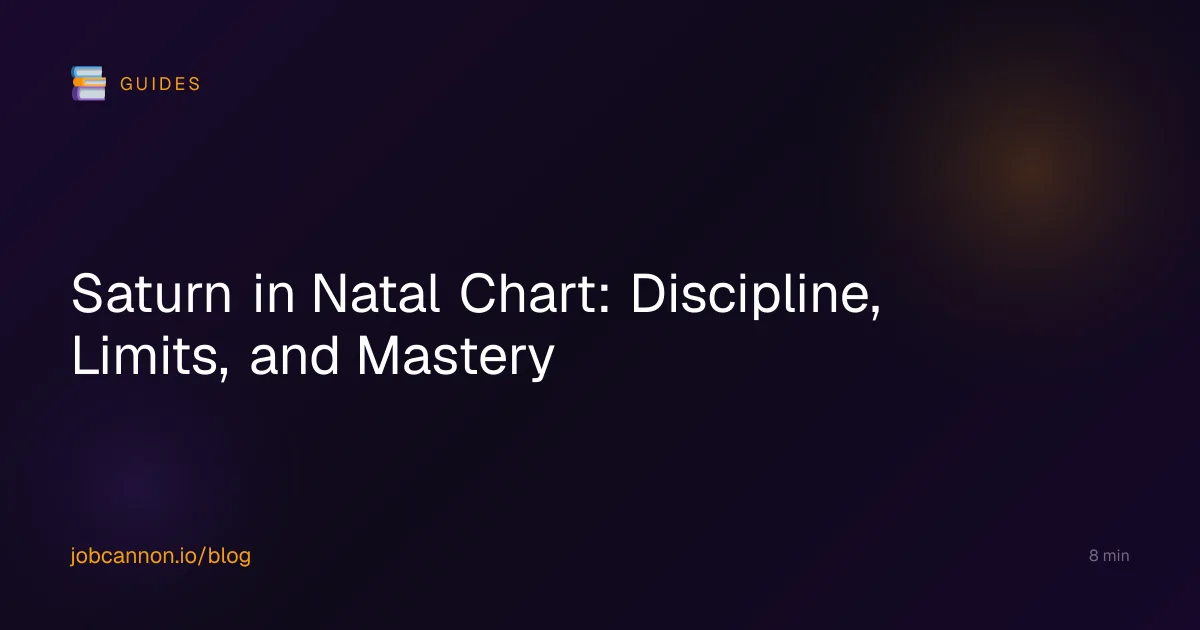 Saturn in Natal Chart: Discipline, Limits, and Mastery