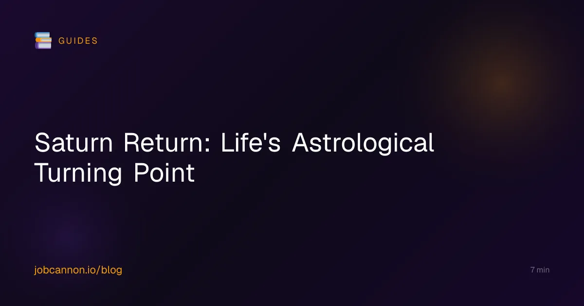 Saturn Return: Life's Astrological Turning Point