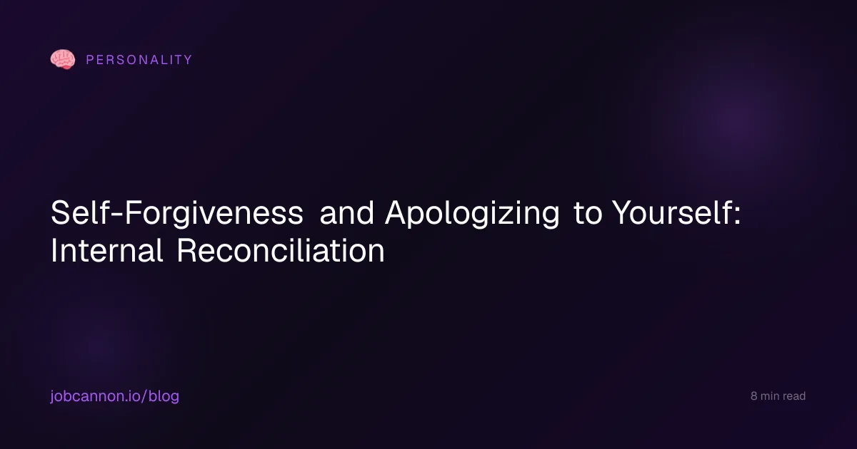 Self-Forgiveness and Apologizing to Yourself: Internal Reconciliation