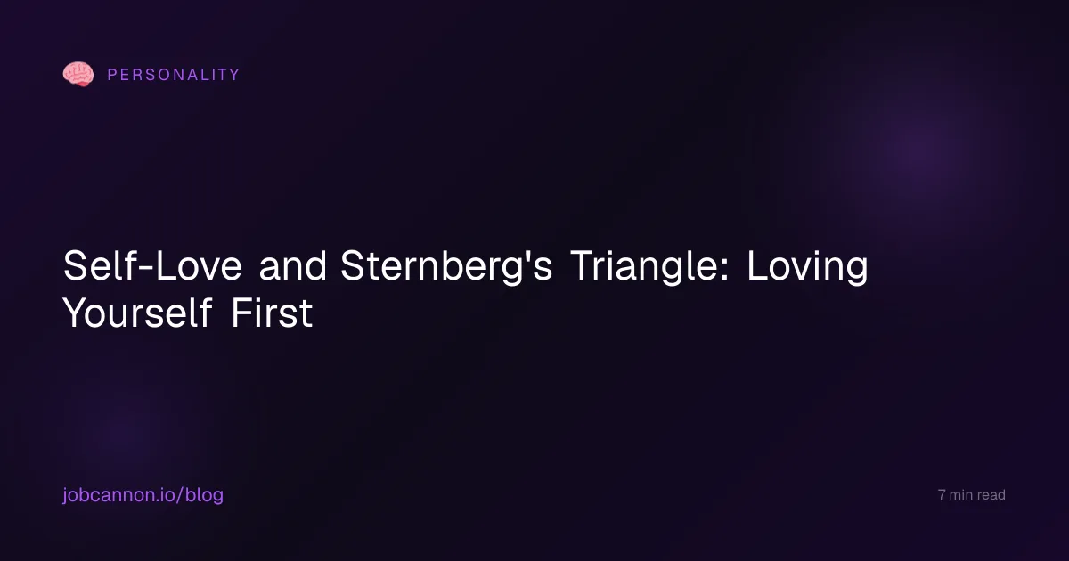 Self-Love and Sternberg's Triangle: Loving Yourself First