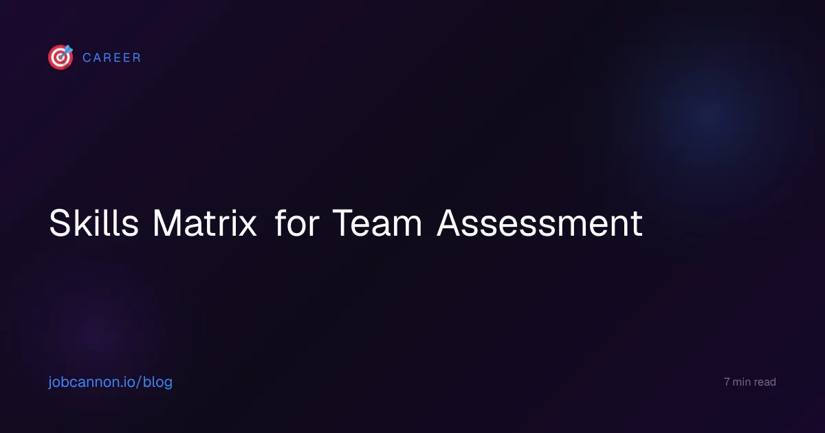 Skills Matrix for Team Assessment