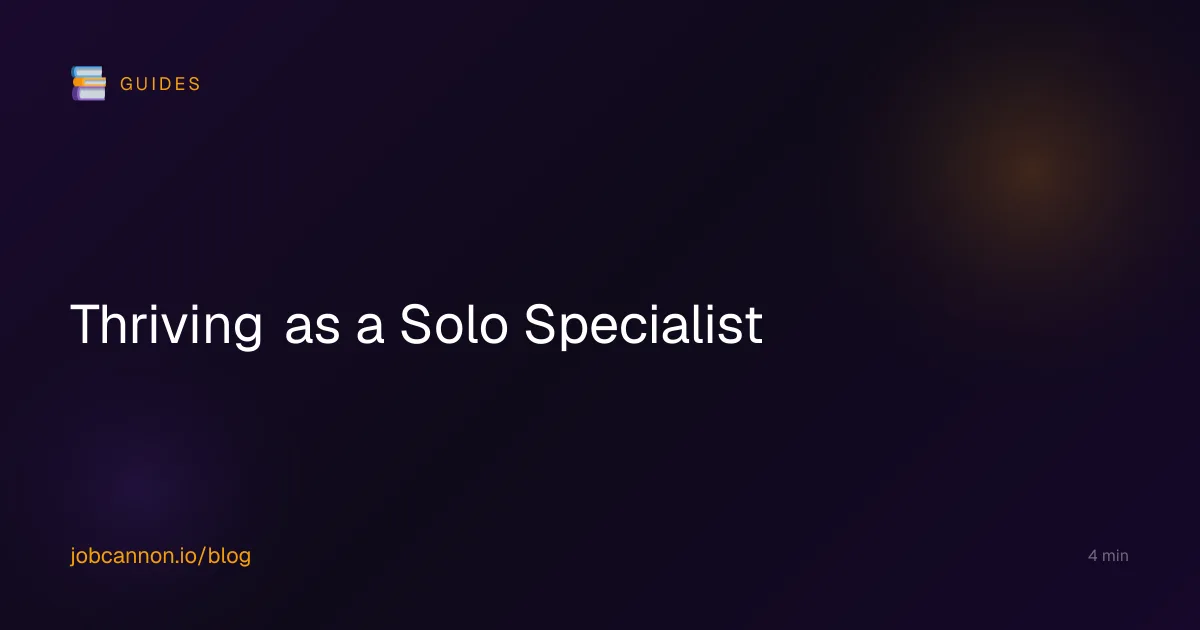 Thriving as a Solo Specialist