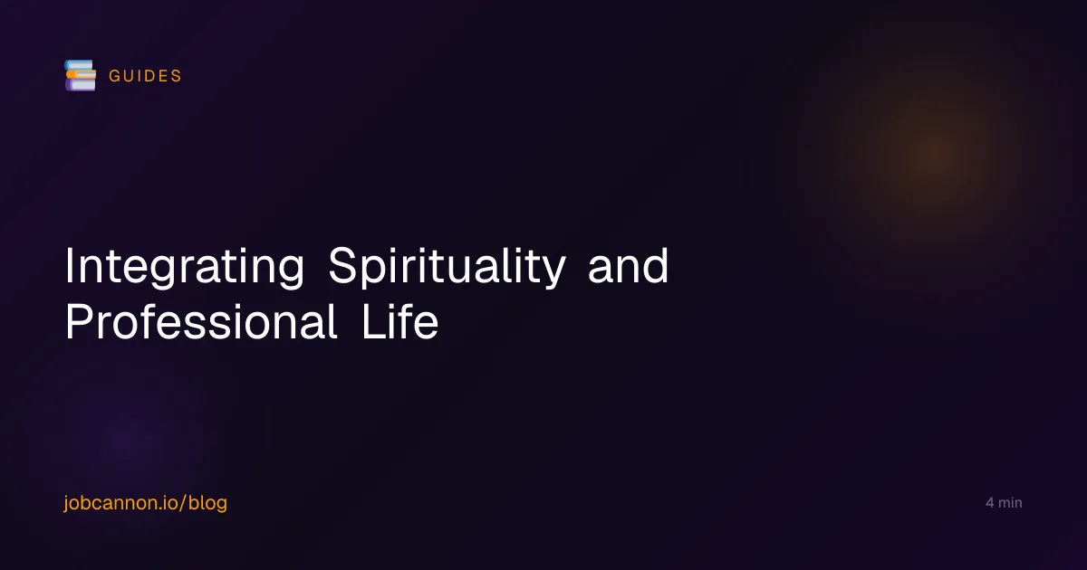 Integrating Spirituality and Professional Life