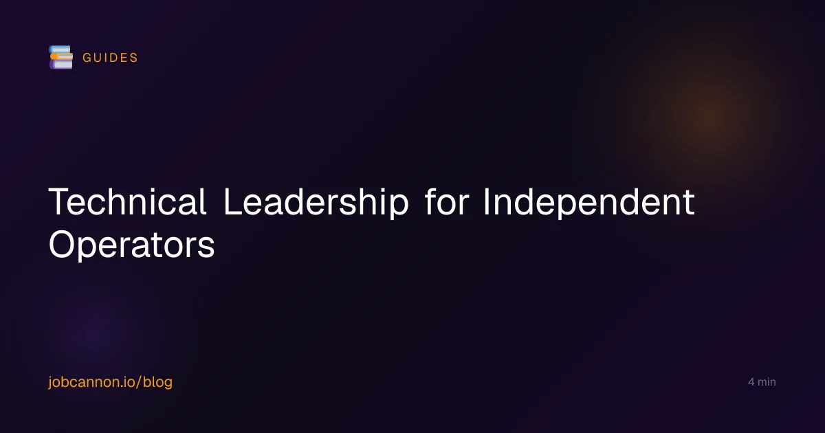 Technical Leadership for Independent Operators
