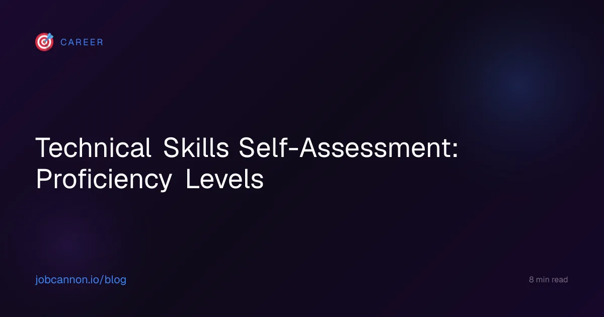Technical Skills Self-Assessment: Proficiency Levels