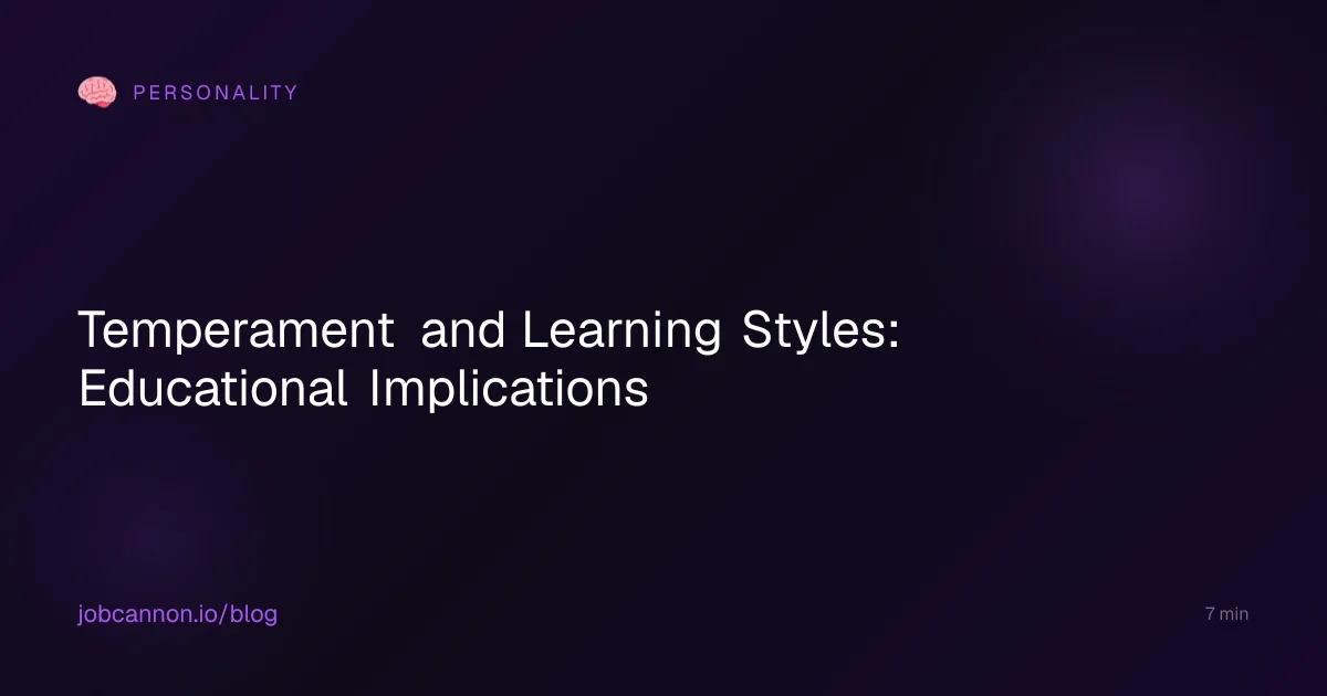 Temperament and Learning Styles: Educational Implications