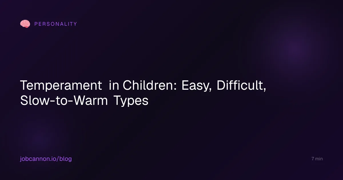 Temperament in Children: Easy, Difficult, Slow-to-Warm Types