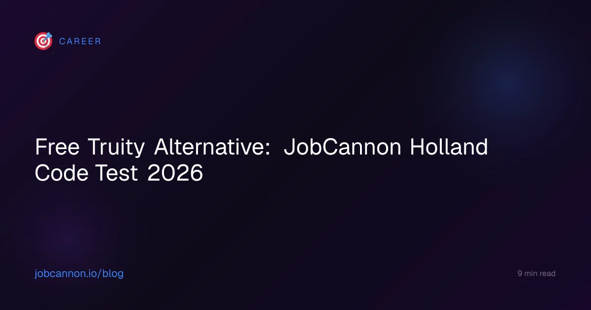 Free Truity Alternative: JobCannon Holland Code Test 2026